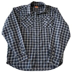 Merrell Opti-Wick Plaid Long Sleeve‎ Button Up Shirt Men Large
